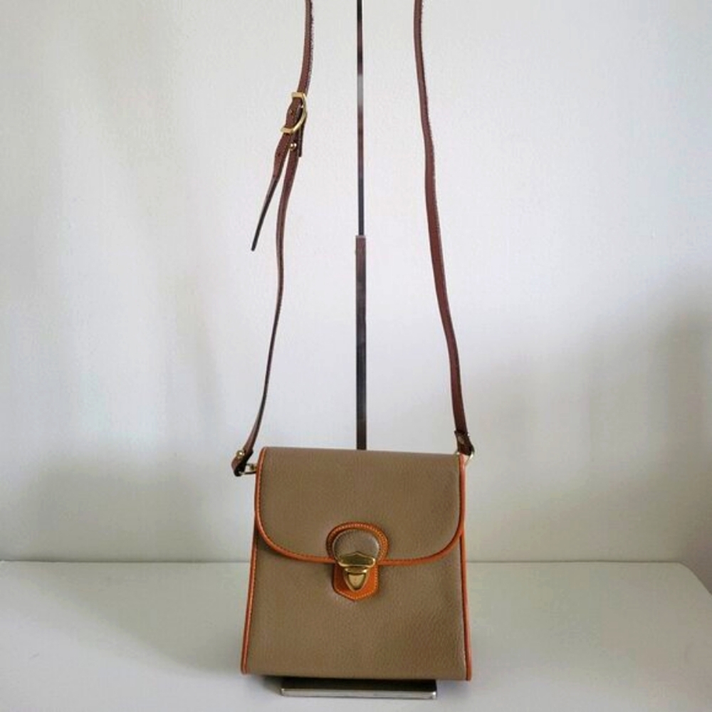 Dooney & Bourke Vintage Crossbody Pebble Grain Olive/ Tan Shoulder Bag